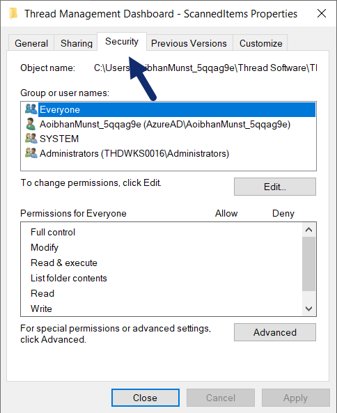 Setting up a Scanned Items Folder on your PC to Sync to Thread